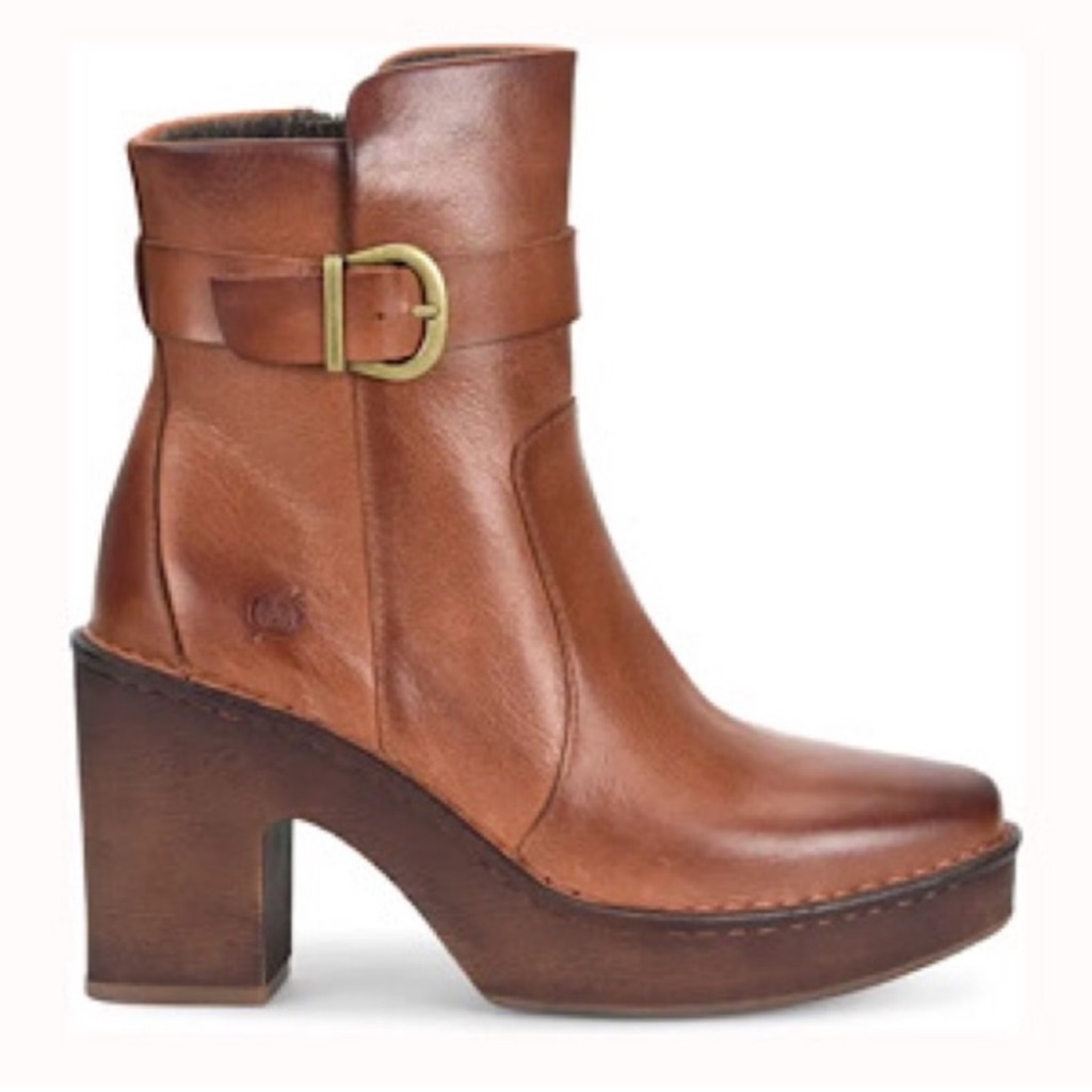 Born Hailey Platform Ankle Boot In Brown Leather | 10